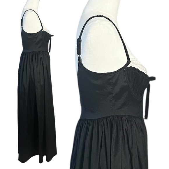 Free People For Love & Lemons Dainty Coquette Lace Doris Midi Dress Size Medium - Picture 14 of 17